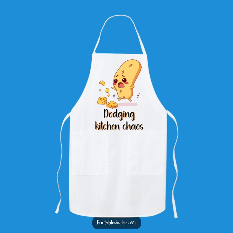 Funny Baguette Cheese Dodge Apron: Startled Bread Protects Clothes from Falling Cheese, Humorous Gift