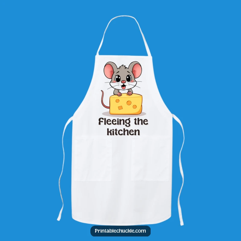 Funny Mouse Chasing Cheese Apron: Cook with Caution, Perfect Gift