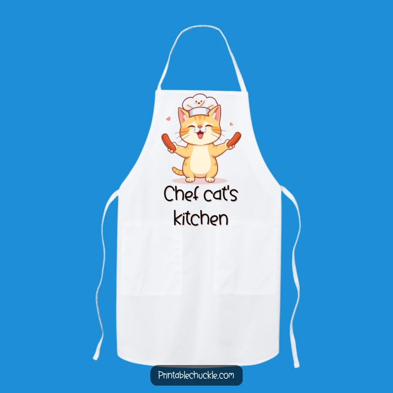 Funny Chef Cat Apron: Cook Up Laughs in the Kitchen, Perfect Chef Gift