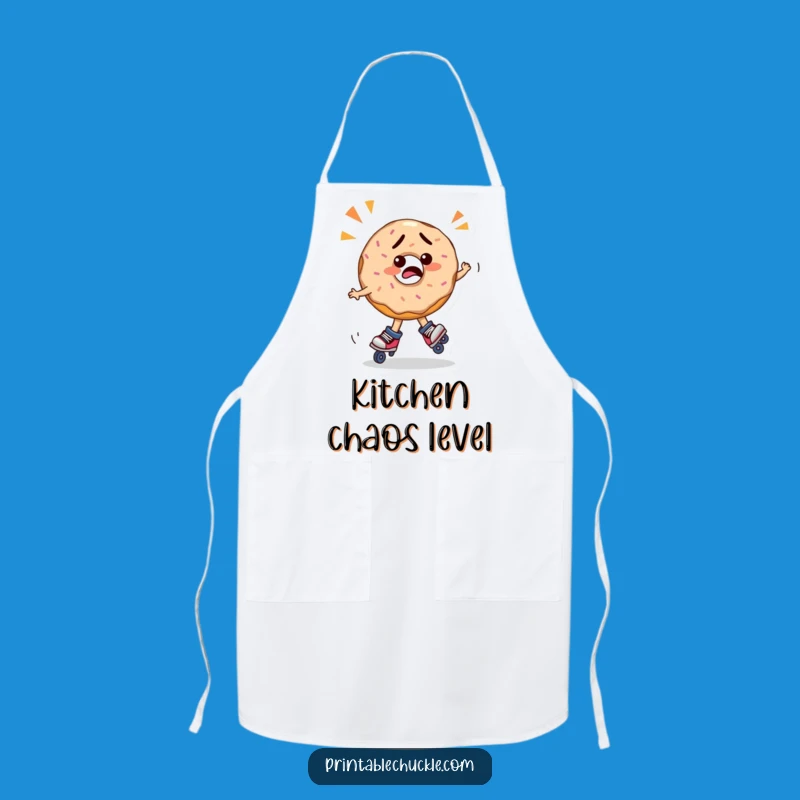 Funny Confused Donut Roller Skating Apron - Cook with Comical Flair Gift!
