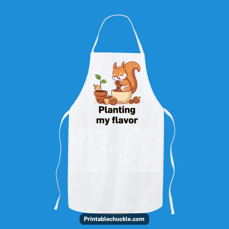 Funny Frantic Squirrel Potted Plant Apron - Nutty Garden Chef Wear, Perfect Funny Gift