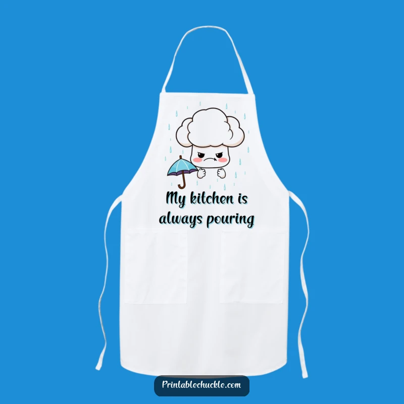 Funny Grumpy Cloud Apron: Cook in Style with Raining Umbrellas, Great Funny Gift