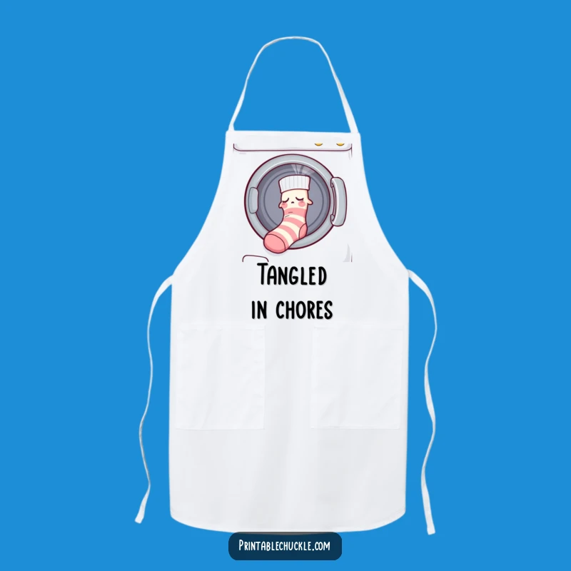 Funny Sleepy Sock Dryer Apron: Kitchen Comedy During Chores