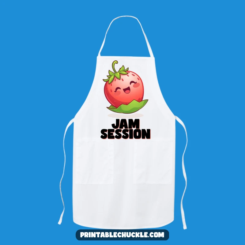 Funny Strawberry Floating Apron - Cook with a Smile and Fruity Flair!