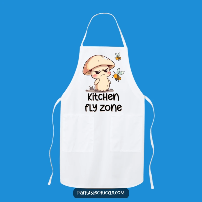 Funny Grumpy Mushroom Apron: Cook with Woodland Humor