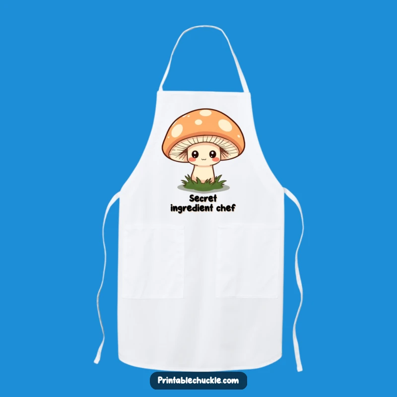 Funny Shy Mushroom Hat Apron - Cook with Quirky Fungi Charm!