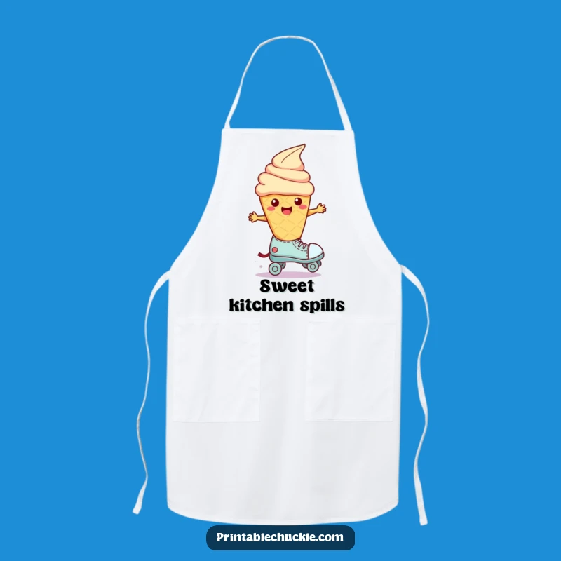 Funny Wobbly Ice Cream Roller Skate Apron - Hilarious Dessert Bib, Perfect Funny Gift
