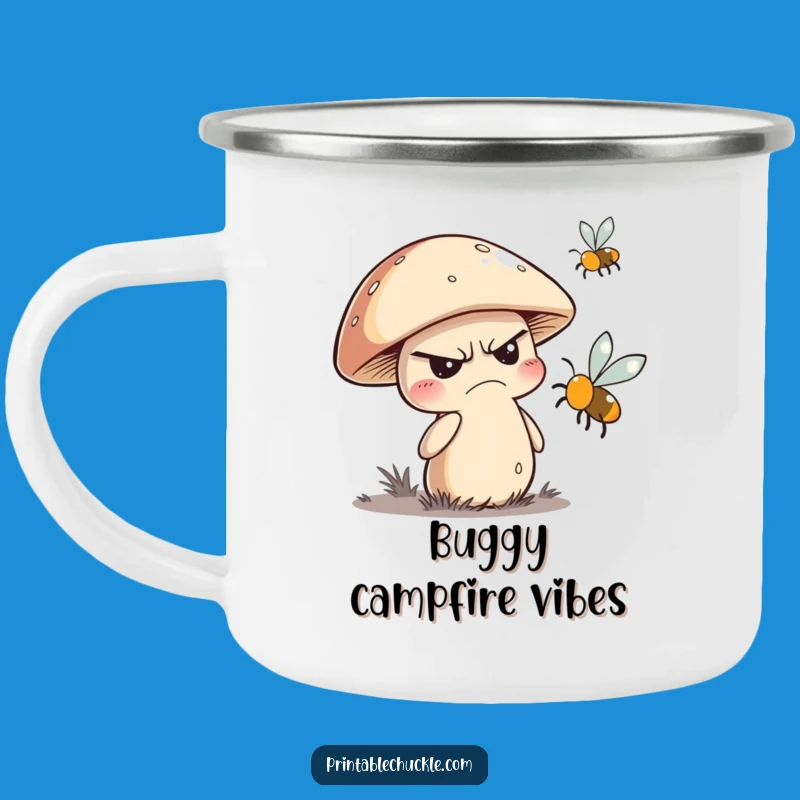 Funny Grumpy Mushroom Camping Mug: Woodland Companion