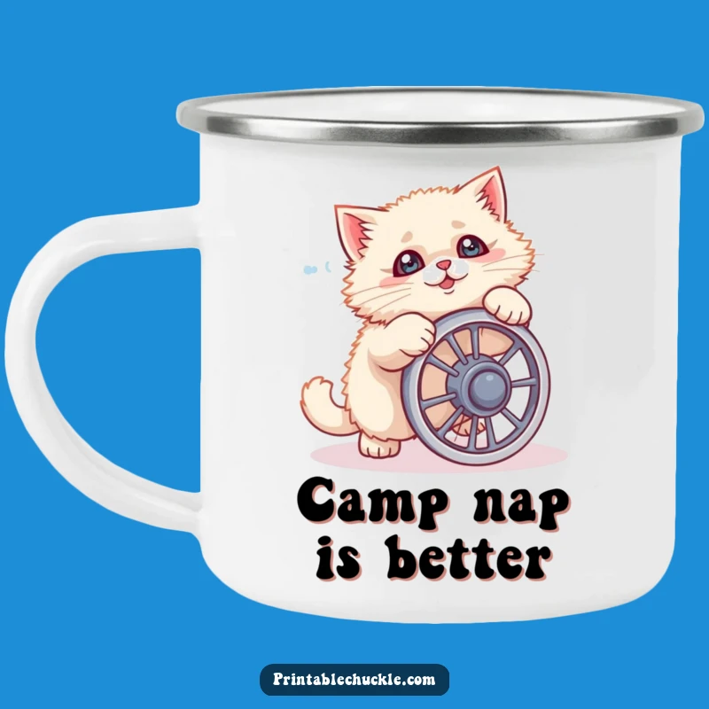 Funny Cat Ab Wheel Fail Camping Mug A Ruggedly Amusing Gift