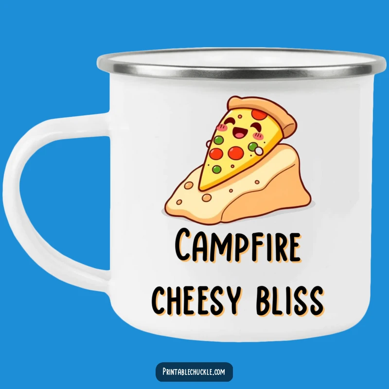 Funny Pizza Cheese Slope Camping Mug - Delicious Campfire Treat Gift!
