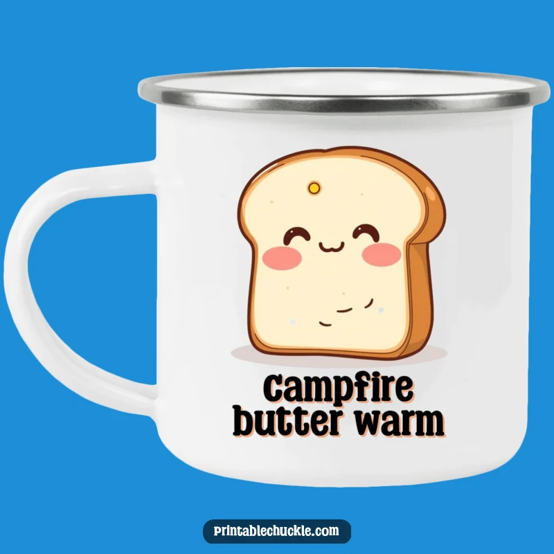 Funny Blushing Bread Butter Camping Mug: Cozy Campfire Companionship