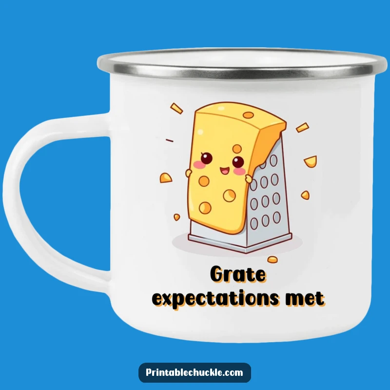 Funny Cheese Grater Camping Mug, Outdoor Foodie Funny Gift Cup