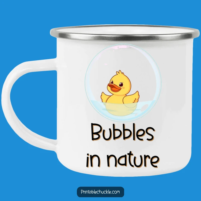Funny Duck Camping Mug: Bubble Rider Fun, Outdoor Funny Gift