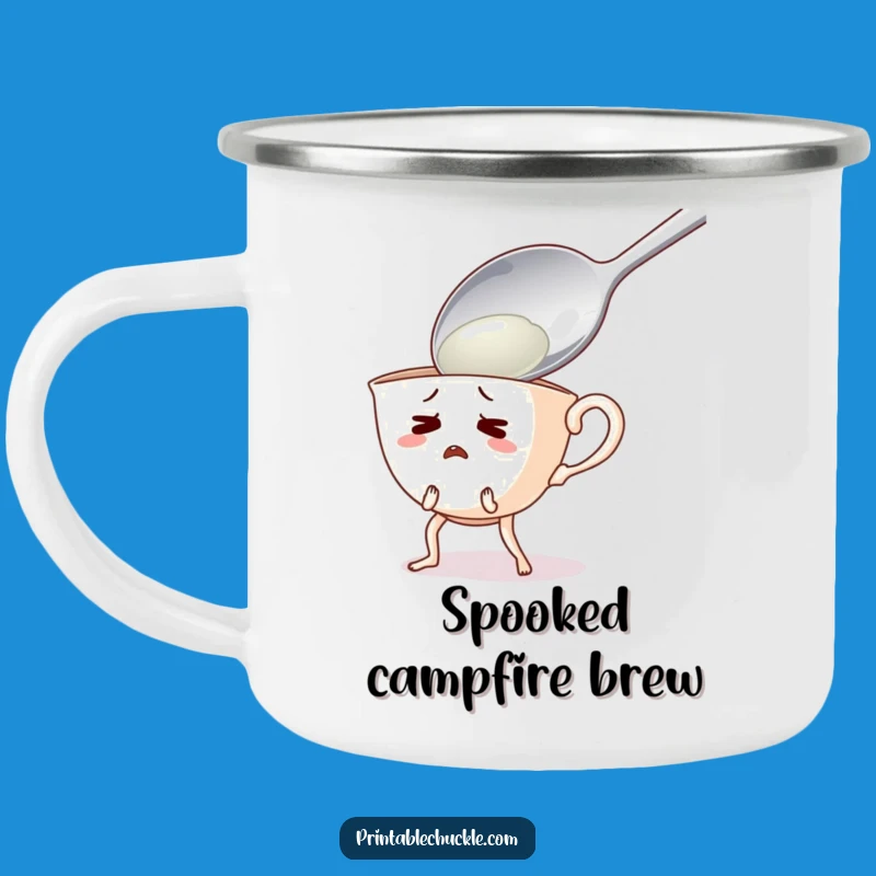 Funny Teacup Camping Mug: Startled Sips on Hilarious Adventures