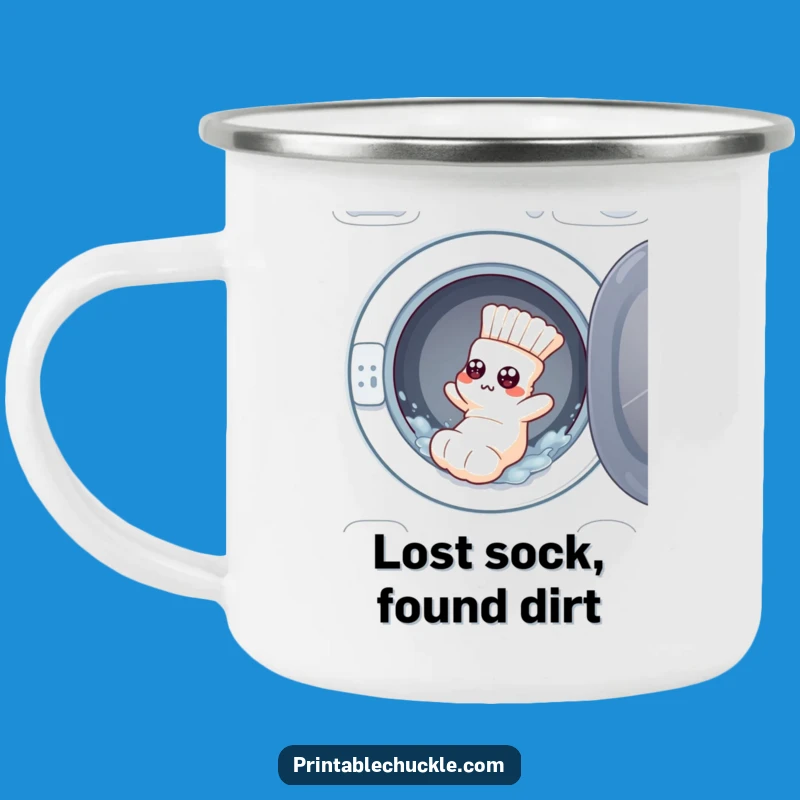 Funny Sock Camping Mug: Enjoy Your Campfire Coffee with This Lost Laundry Design