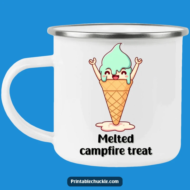 Funny Melted Ice Cream Cone Camping Mug - Sweet Treats for Adventures!