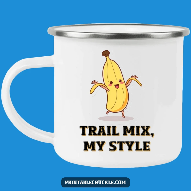 Funny Dancing Banana Camping Mug: Sip Your Brew with Hilarious Outdoor Fun