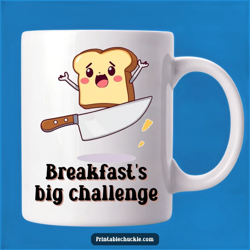 Funny Toast Jump Mug: Determined Breakfast Design, Perfect Funny Gift for Foodies