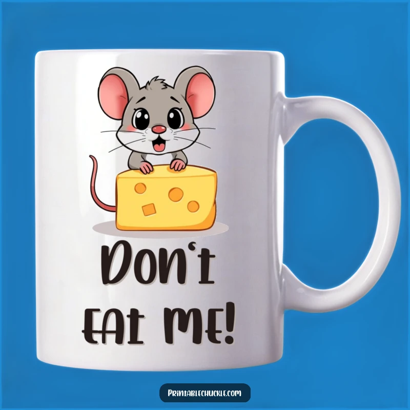 Funny Mouse Chasing Cheese Mug: Scared Snack, Perfect Gift