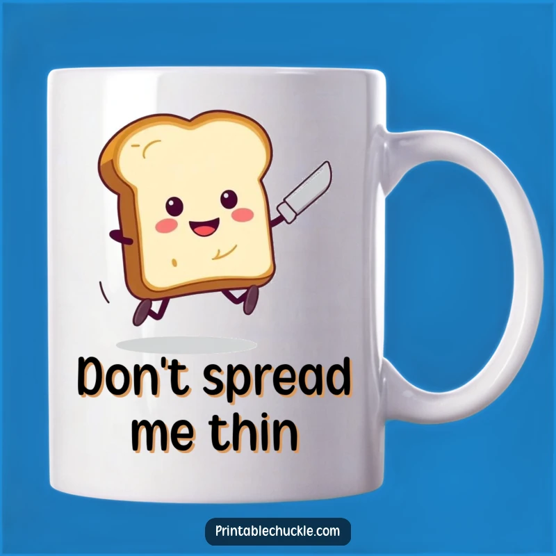 Funny Toast Running Butter Knife Threat Mug - Hilarious Breakfast Escape Gift for Foodies