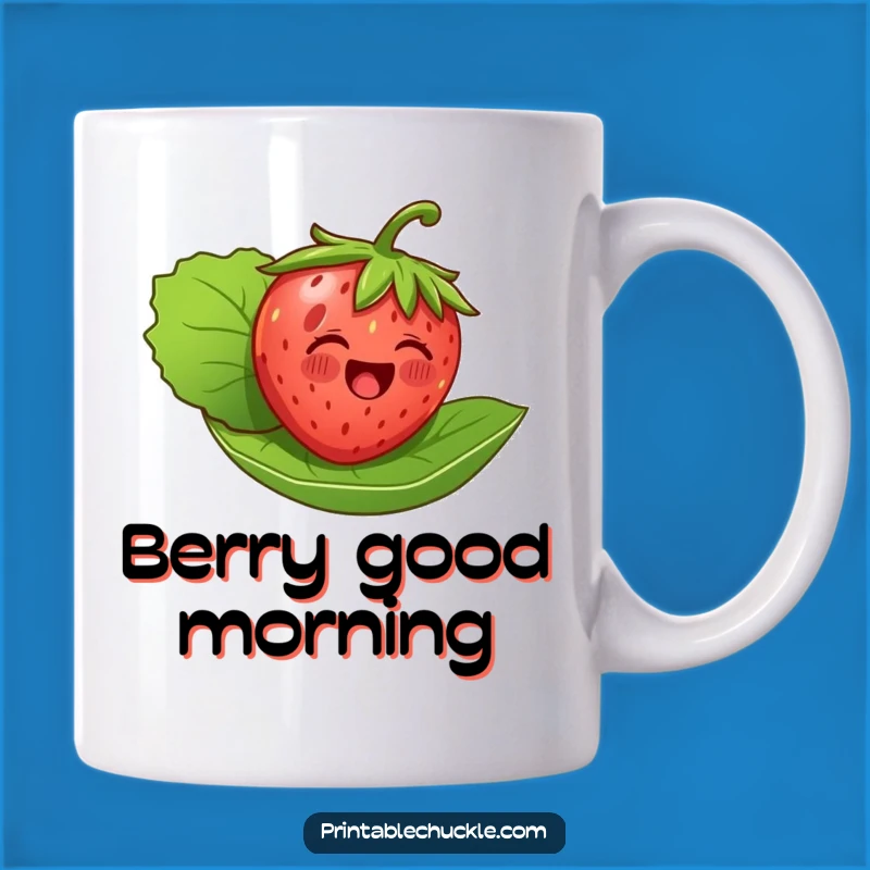Funny Strawberry Mug: Floating Delightfully on a Leaf, Perfect Summer Gift