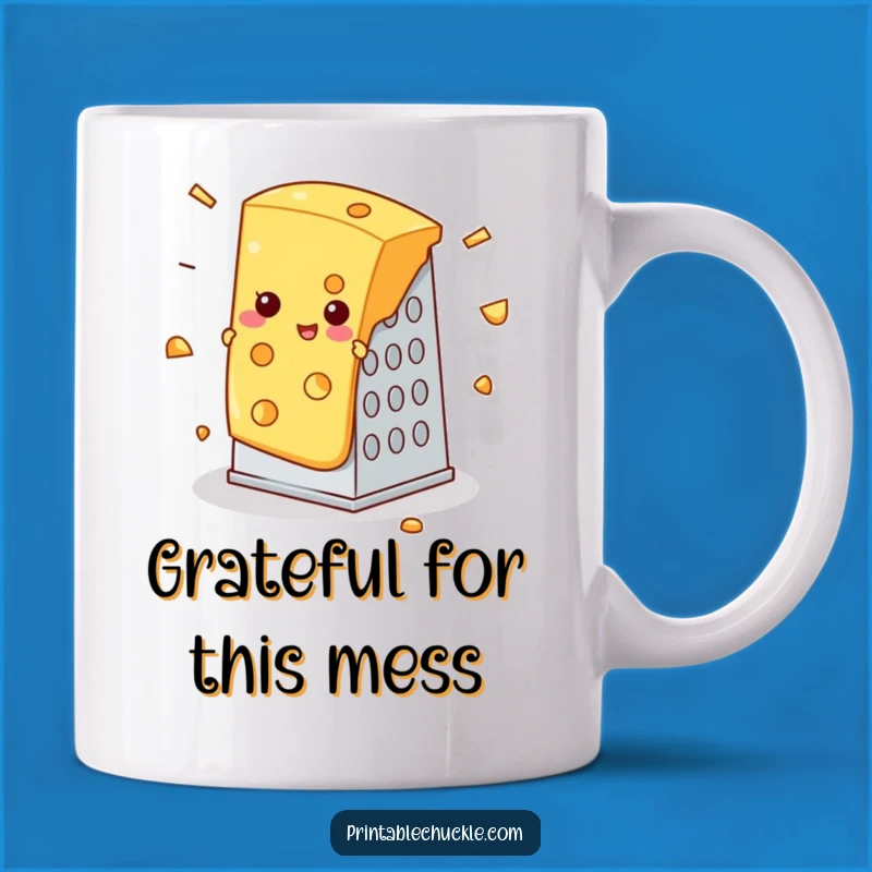 Funny Cheese Grater Mishap Mug, Hilarious Foodie Funny Gift