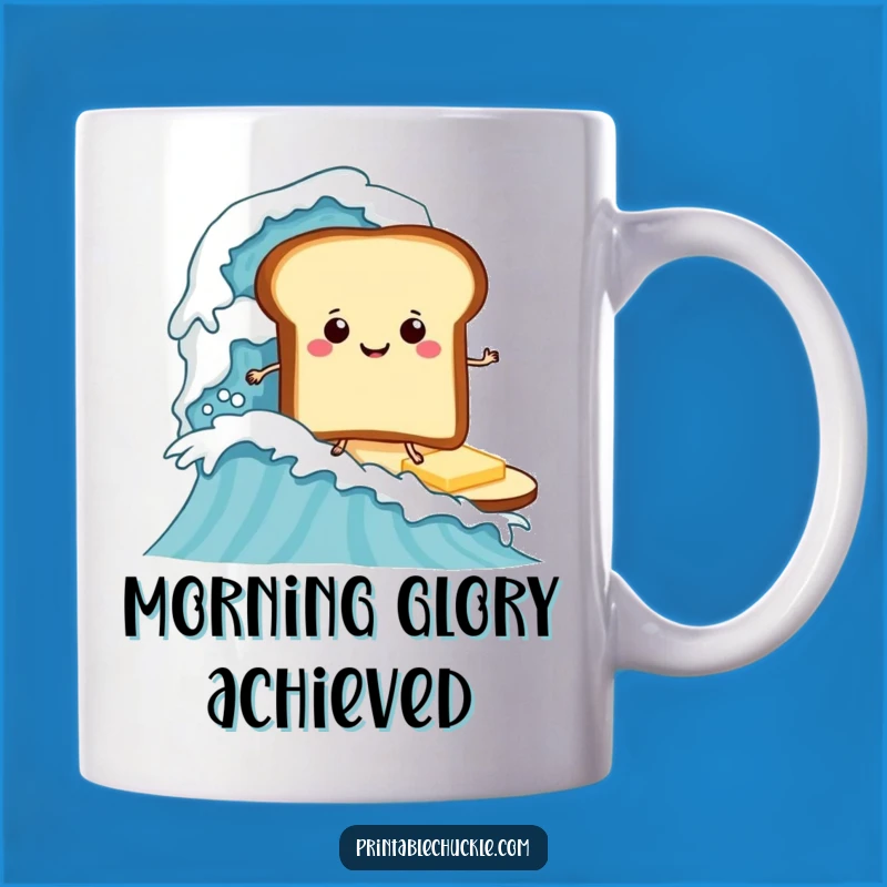 Funny Surfing Toast Mug, Hilarious Breakfast Funny Gift for Butter Lovers