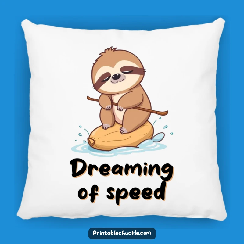 Funny Sloth Skiing Pillow: Huggable Hilarious Comfort