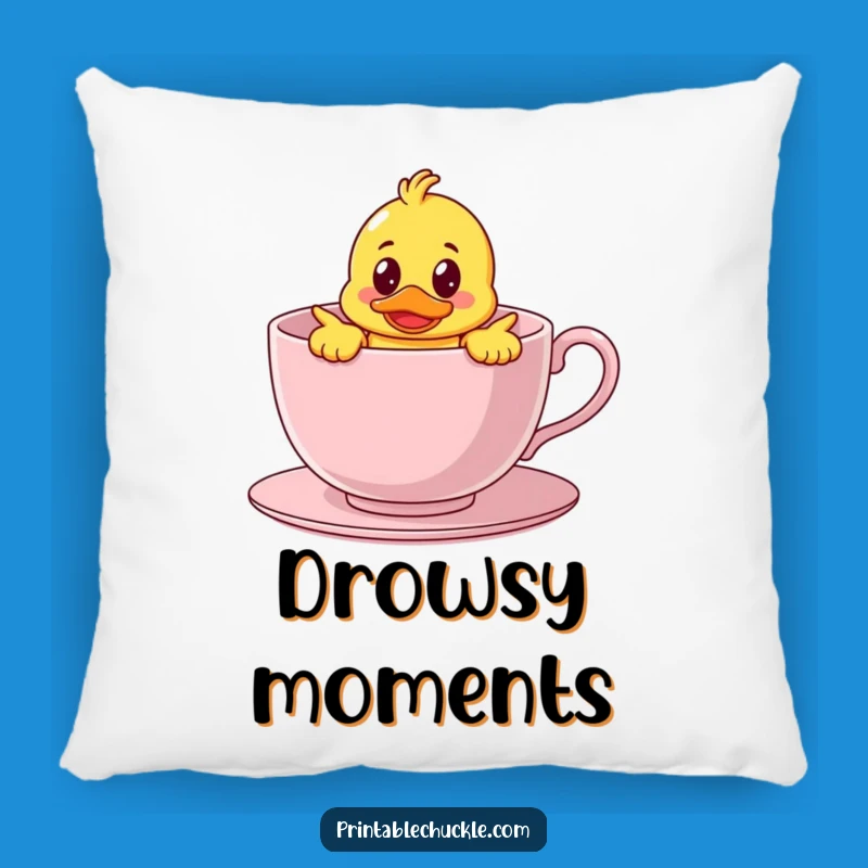 Funny Duck in Teacup Pillow: Cozy Comfort with a Splash of Humor, Perfect Gift