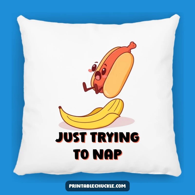 Funny Banana Peel Hot Dog Pillow: Comfy Gag Humor Accent