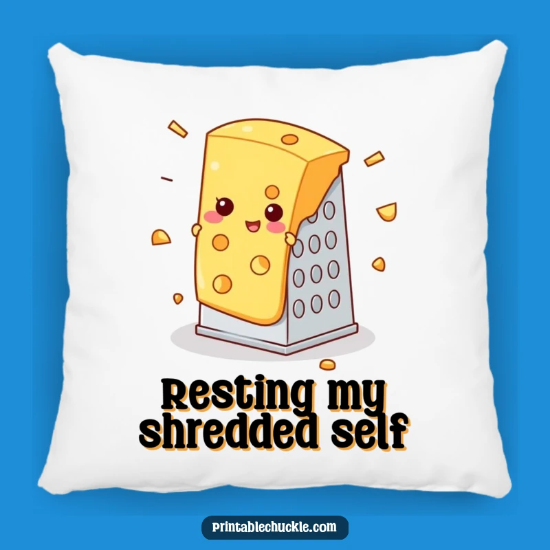 Funny Cheese Grater Pillow, Cozy Foodie Funny Gift Throw Pillow