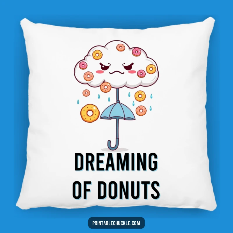 Funny Grumpy Cloud Donut Rain Pillow - Whimsical Weather Cushion, Adorable Funny Gift