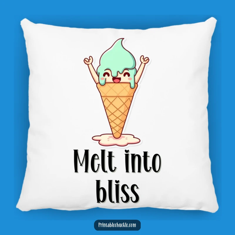 Funny Melted Ice Cream Cone Pillow - Cozy Comfort with Sweet Style!