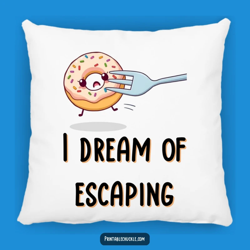 Funny Donut Fork Chase Pillow - Cozy and Hilarious Gift