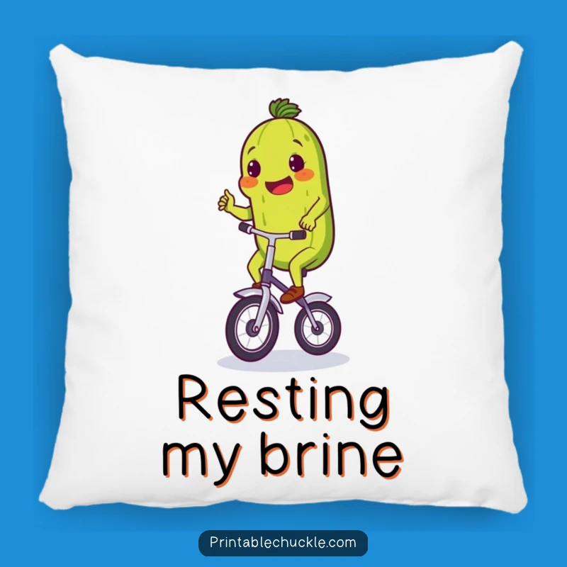 Funny Pickle Unicycle Pillow: Snuggle Up with Hilarious Effort!