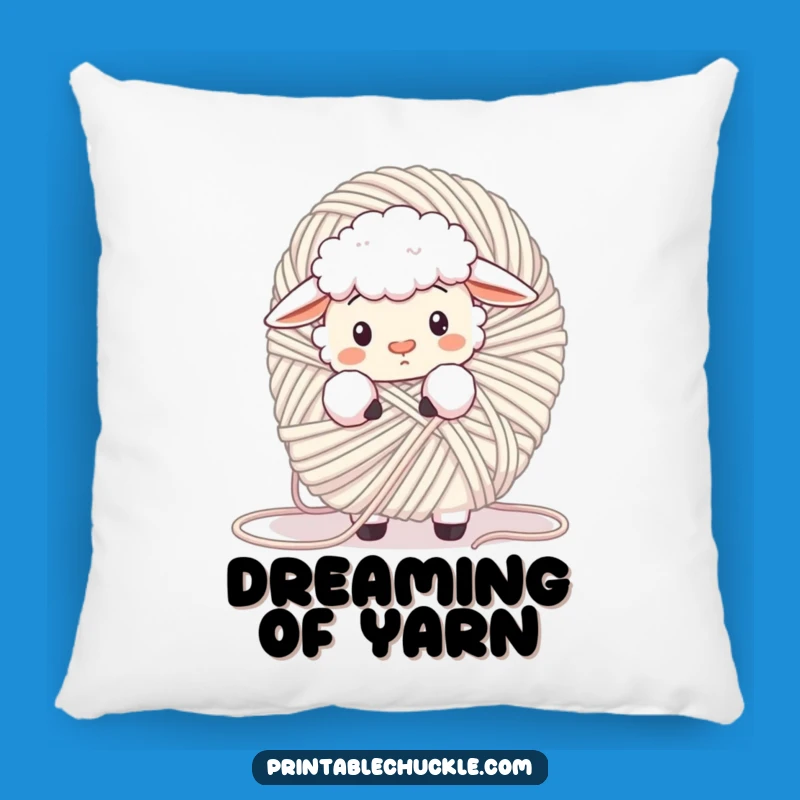 Soft Confused Sheep Funny Pillow - Cozy Yarn Decor Gift