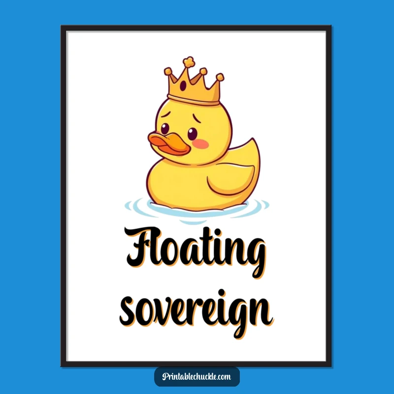 Funny Duck King Digital Art: Royal Confused Download, Perfect Funny Gift for Walls