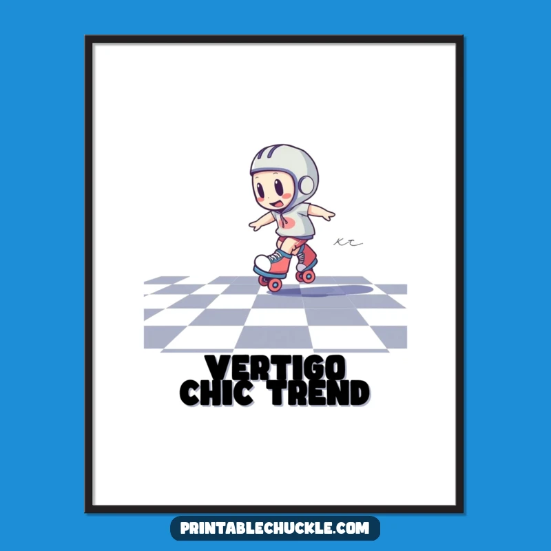 Funny Dizzy Roller Skate Digital Art: Instant Motion Decor