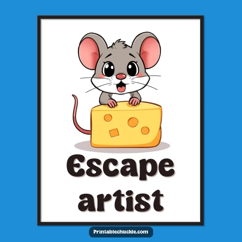 Funny Mouse Chasing Cheese Digital Art: Instant Chase, Perfect Gift