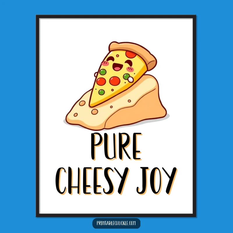 Funny Pizza Cheese Slope Digital Art - Instant Cheesy Decor Gift!