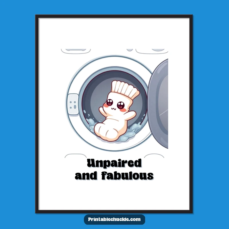 Funny Sock Digital Art Print: Instant Laundry Day Humor for Your Walls