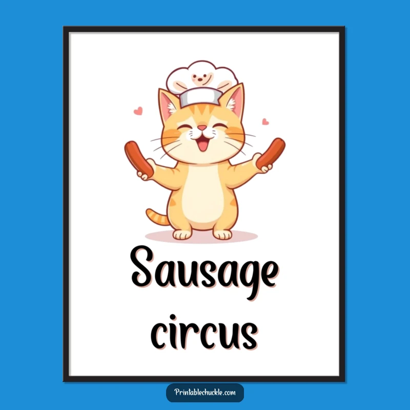 Funny Chef Cat Digital Art: Hilarious Culinary Print, Perfect Decor Funny Gift