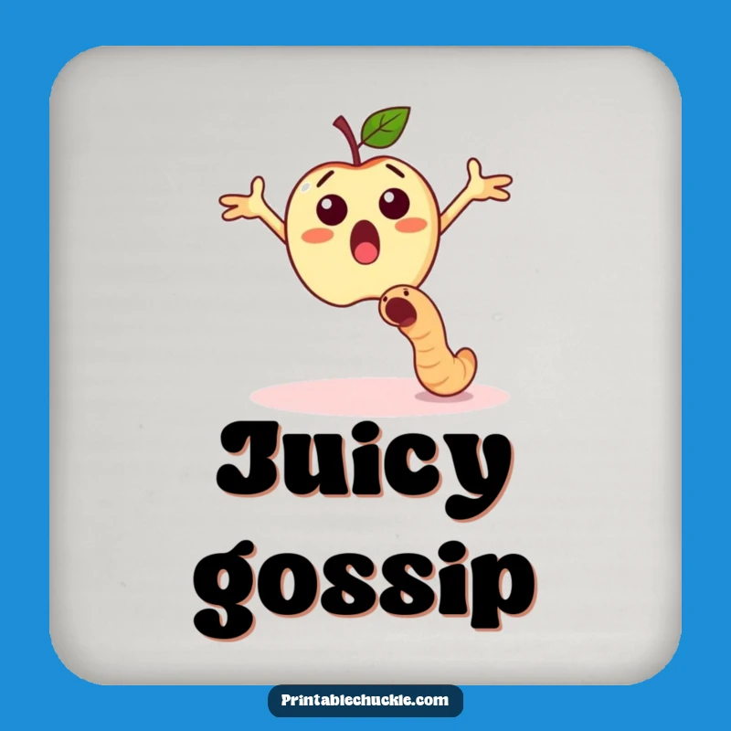 Funny Apple Worm Dodge Coaster - Protect Surfaces from Surprise