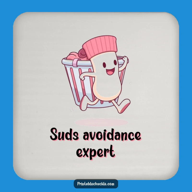 Funny Coaster Set: Sock Escapes Laundry Basket - Tabletop Humor