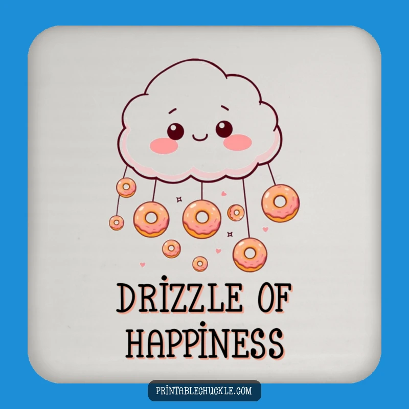 Funny Donut Rain Cloud Drink Coaster: Protect Surfaces with Sweet and Funny Gift