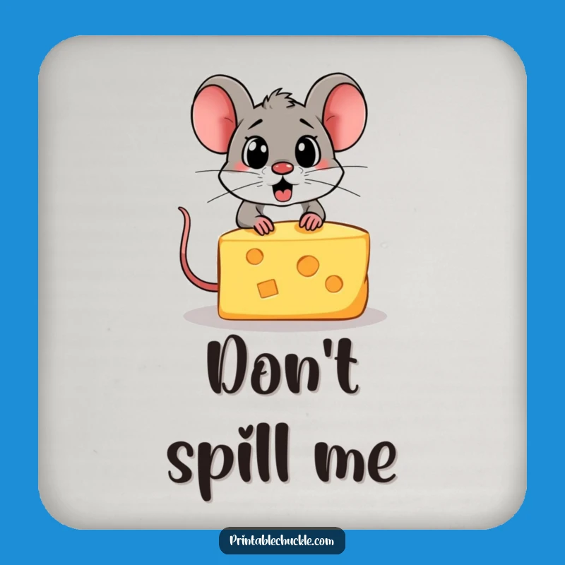 Funny Mouse Chasing Cheese Coaster: Protects Surfaces with Humor, Gift