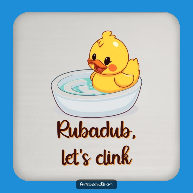 Funny Rubber Duck Drink Coaster: Navigate Spills with This Determined Bathtub Art
