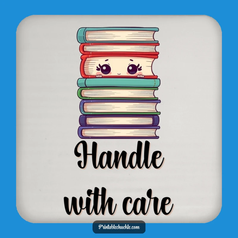 Funny Shy Book Coaster Set, Protect Surfaces with Bookish Charm