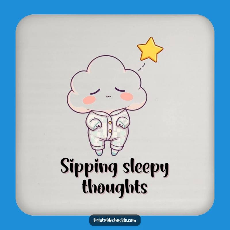 Funny Sleepy Cloud Coaster: Protect Surfaces with Hilarious Dreamy Style