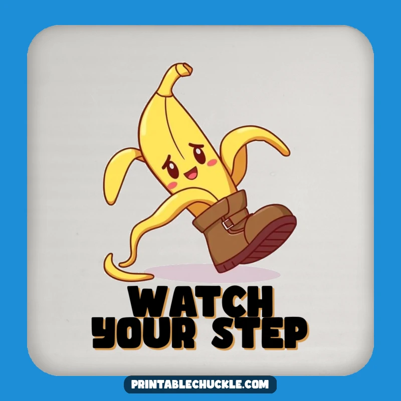 Funny Banana Peel Tripping Boot Coaster: Protect Surfaces with Humor